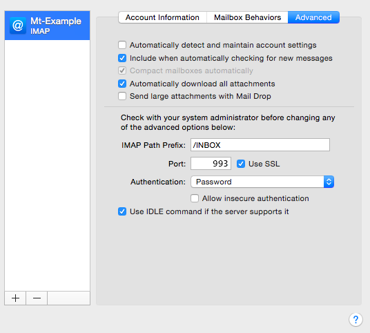 cox mail settings for mac
